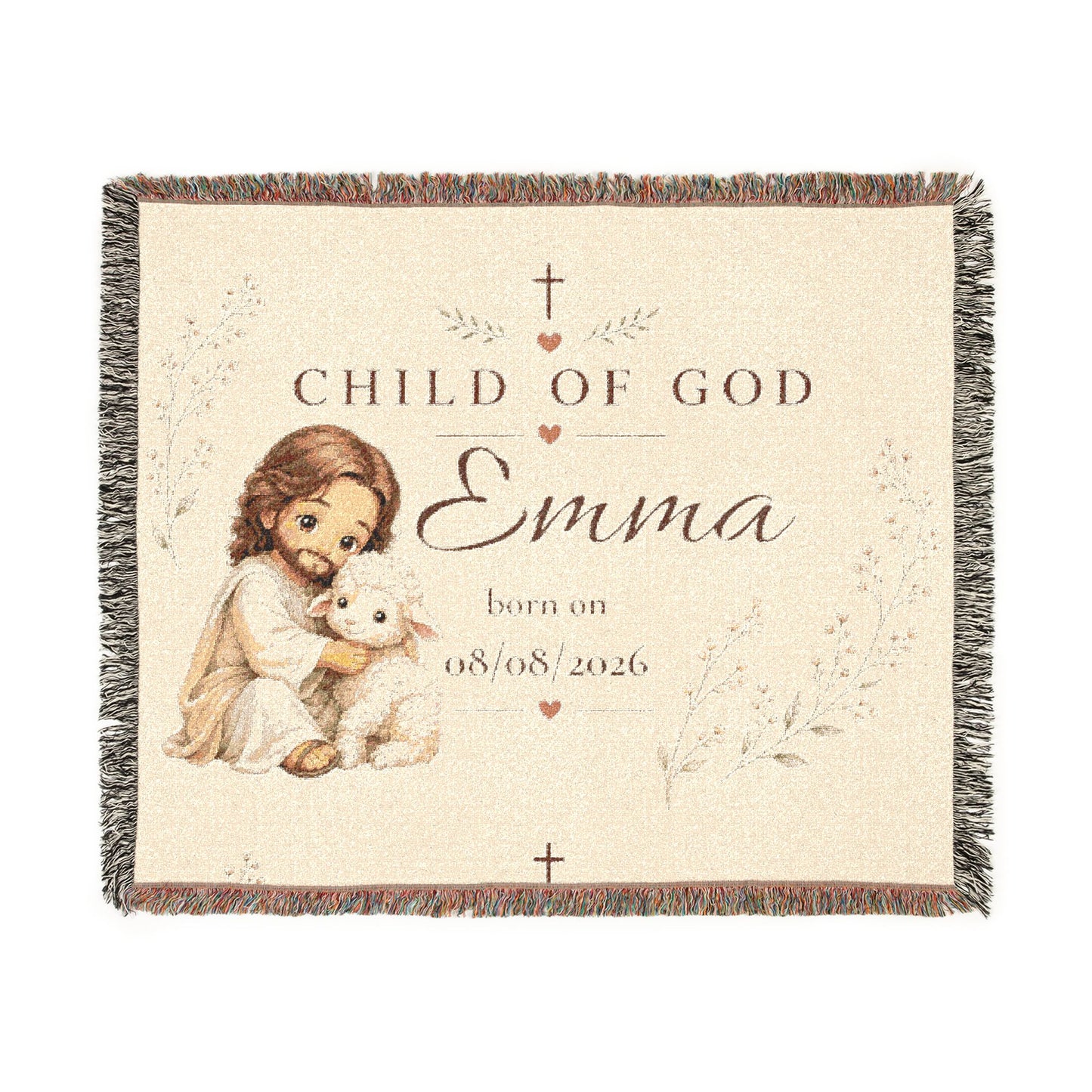 Personalized Christian Baby Blanket | Child of God | Birth Keepsake