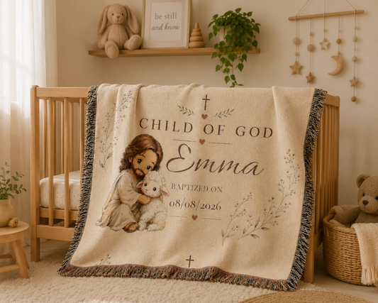 Personalized Baptism Blanket | Child of God | Baptism Keepsake